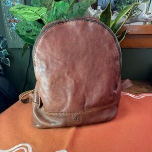 Brown Leather Backpack